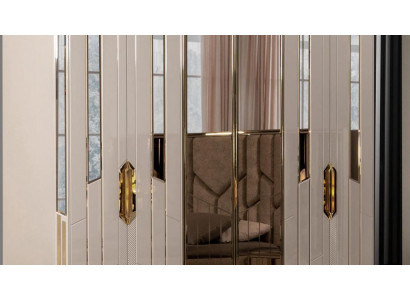 Armadio guardaroba in legno moderno Beige