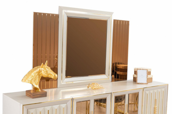 Set da pranzo di lusso, angolo cottura, mobili da sala da pranzo, tavolo da pranzo, sedie, set 9 pezzi beige