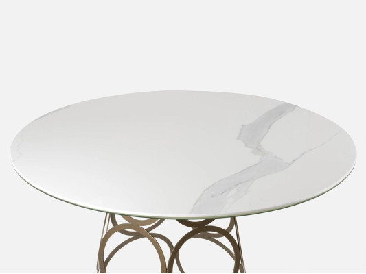 Tavolo da pranzo Tavolo rotondo da cucina con gambe in metallo 100×100cm Nuovo