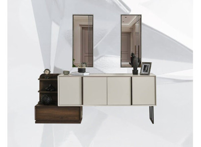 Armadio con specchio credenza gruppo moderno comò bianco