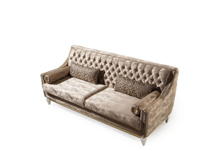 Beige Chesterfield Set di divani 4+3 posti Elegante poltrona Design Set
