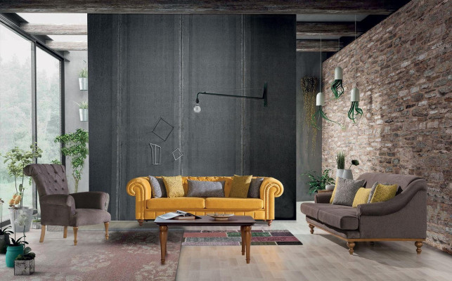 Salotto moderno Divani imbottiti Divani design a 3 posti Divani in tessuto