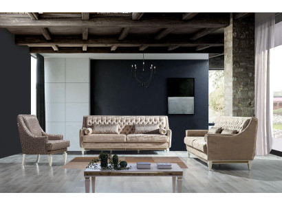 Sedia imbottita marrone per soggiorno, design hotel singolo salotto arredamento.