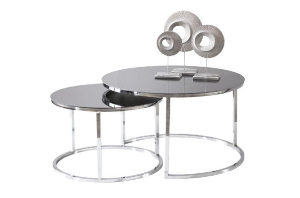 Set di tavolini da caffè di lusso argento design soggiorno