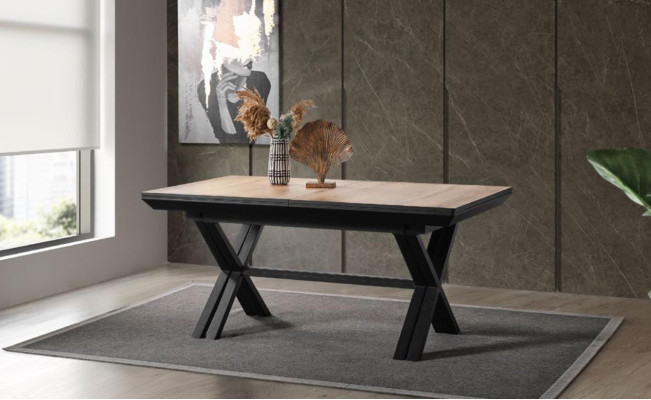 Grande tavolo tavoli da conferenza tavolo da pranzo allungabile in legno marrone XXL