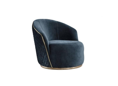 Poltrona di lusso con rivestimento in tessuto Relax Lounge Club Mobile Design Poltrona Blu nuova