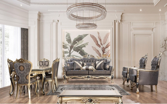 Set divano 3+1+1 posti di design divani imbottiti divani relax classici.