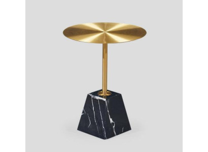 Tavolino da caffè rotondo nero di lusso per il salotto con tavolini laterali e tavolino d'appoggio.