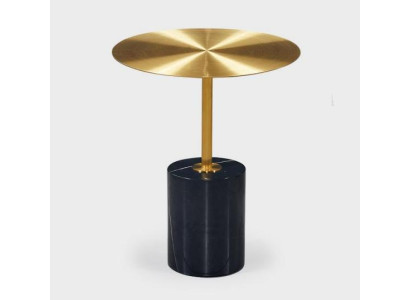 Tavolino da salotto rotondo nero e dorato - Mobili da soggiorno di design.