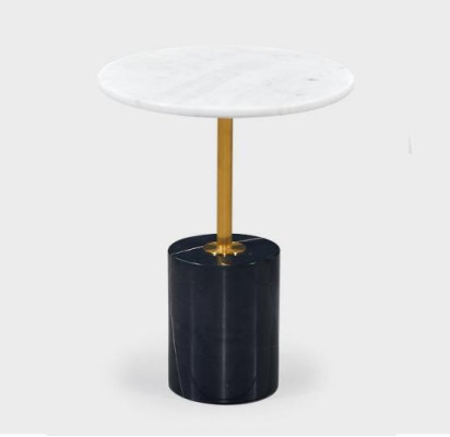 Tavolino da salotto nero di lusso, tavolino da appoggio, in forma rotonda, nuovo.