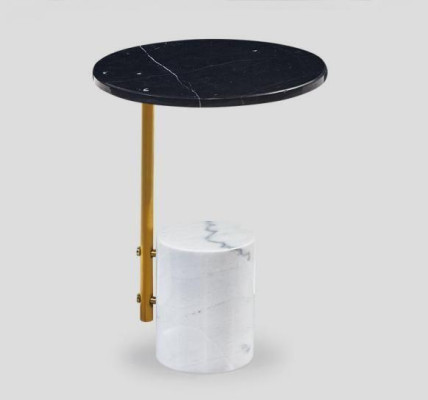 Tavolino da caffè tondo, tavolino da salotto multicolore, tavolino d'appoggio da designer nuovo.