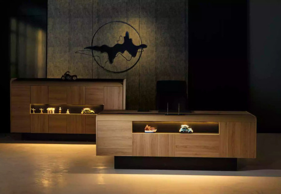 Mobili studio di lusso Arredamento da ufficio Set completo Tavolo Armadio 3 pezzi