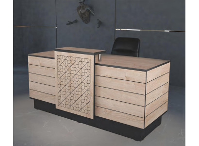 Bancone reception scrivania ricezione ufficio hotel legno marrone tavolo