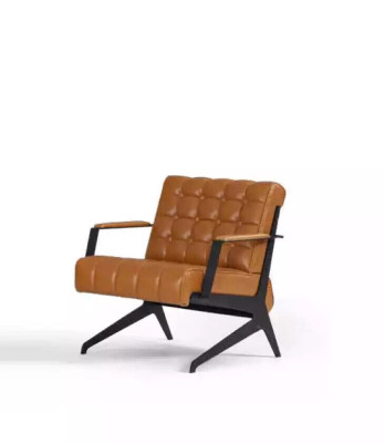 Arredamento per ufficio in velluto marrone chiaro, poltrona a due posti, insieme da ufficio.