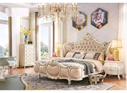 Camera da letto mobili Letto 2x Comodini Set di lusso Mobili classici 3 pezzi nuovi