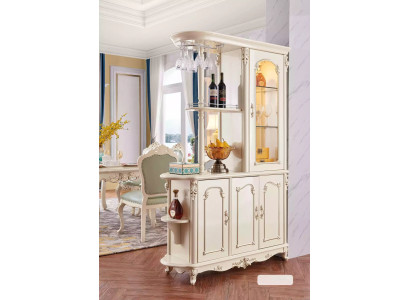 Mobile bar per la sala da pranzo, mobili classici bianco perla di lusso moderno.