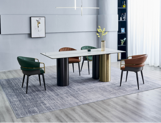 Elegante set da pranzo tavolo da pranzo design di lusso set di sedie 6x sedie 7 pezzi