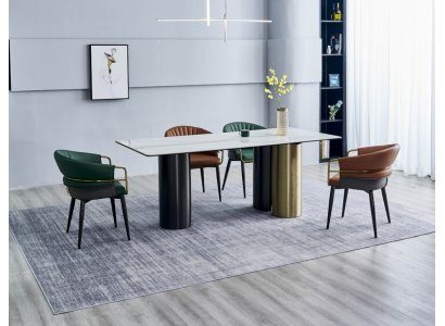 Elegante set da pranzo tavolo da pranzo design di lusso set di sedie 6x sedie 7 pezzi