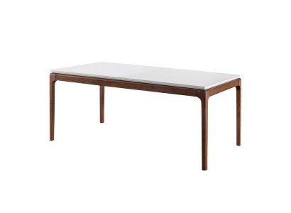 Esclusivo tavolo da pranzo di design moderno, mobili bianchi per sala da pranzo.