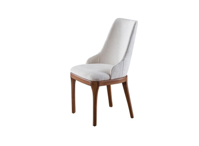 Esclusiva Sedie bianche con design piedi in legno marrone Novità per la sala da pranzo