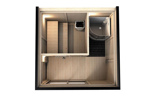 Sauna in legno Sauna esterna Legno Legno di pino Casa sauna Panorama Cottage Giardino