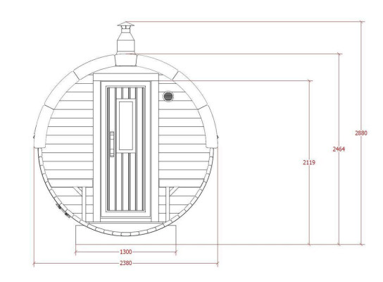 Sauna Saunafass Outdoor Sauna da giardino 590 x Ø 2,27 m Kit per Saunafass