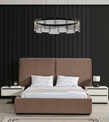Camera da letto set di mobili letto matrimoniale comodini 4 pezzi beige armadio