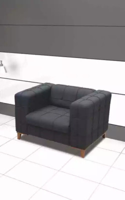 Poltrona nera per ufficio moderna da designer, nuova.