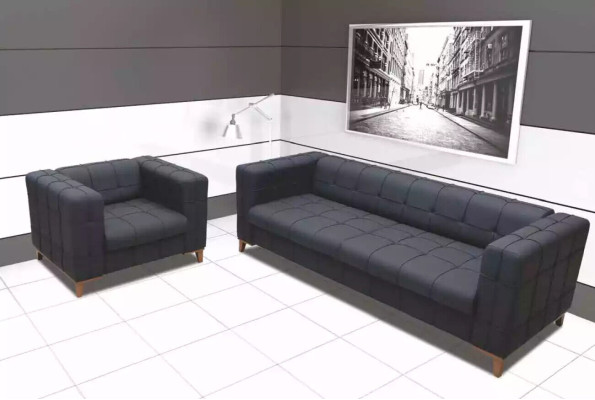 Poltrona nera per ufficio moderna da designer, nuova.