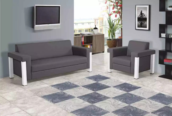 Grigia poltrona arredamento ufficio studio poltroncina moderna sedile mobile.