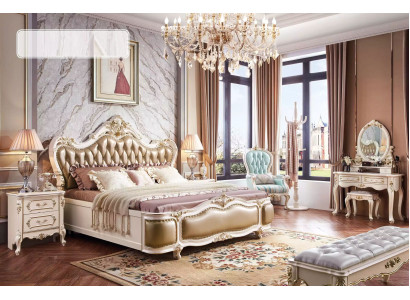 Set camera da letto mobili in legno di design classico di lusso nuovo 8 pezzi