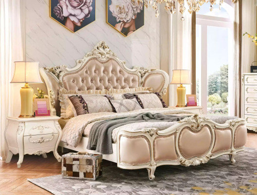 classico set camera da letto mobili letto 2x comodini cassettiera set di lusso 4 pezzi