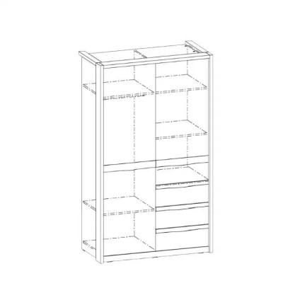 Armadio Massiccio Mobili da Camera da Letto Armadio in Legno Bianco