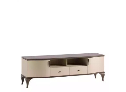 Soggiorno Mobili Parete attrezzata Porta TV Mensola da parete Legno beige Moderno Madia