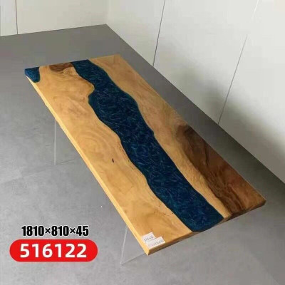 Tavolo da pranzo River Table in legno massiccio Tavolo in resina epossidica 181x81 Nuovo