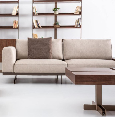 Beige-marrone set di divani di lusso, divano imbottito, divano 3 + 2 posti