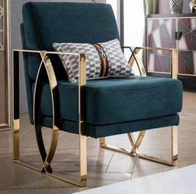 Poltrona di lusso design moderno verde poltrona relax seduta di lusso sala d'attesa nuova