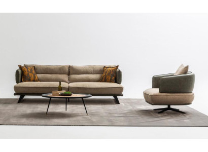 Set di divani di lusso divano 3 posti poltrona tessuto moderno multicolore Nuovo