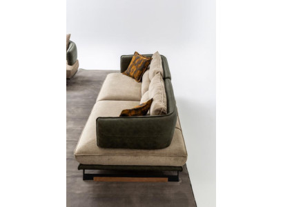 Set di divani di lusso divano 3 posti poltrona tessuto moderno multicolore Nuovo