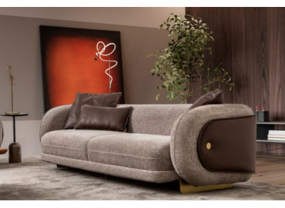 Divano in tessuto da soggiorno 4 posti mobili di lusso design poltrona lounge nuovo