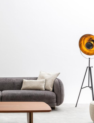 Divano in tessuto grigio da soggiorno 4 posti mobili di lusso design seduta lounge