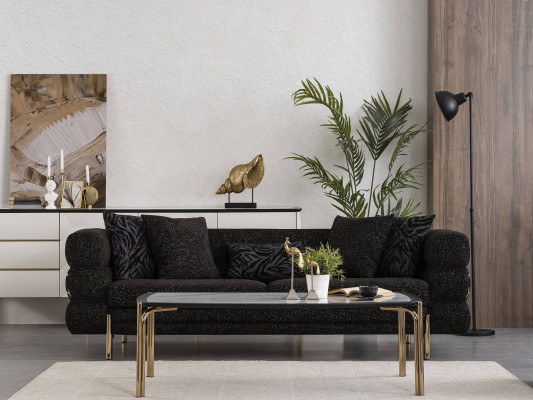 Divano 3 posti + 3 posti + poltrona di lusso Set da soggiorno Sofà 3 pezzi