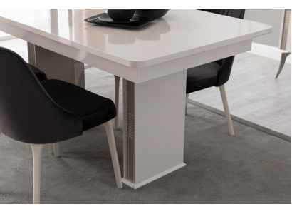 Tavolo bianco di lusso Tavoli da pranzo Mobili da sala da pranzo Tavoli in legno Tavoli