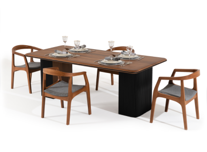 Set di sedie per sala da pranzo, sedie da cucina, sedie in legno 6 pezzi, sedie marroni
