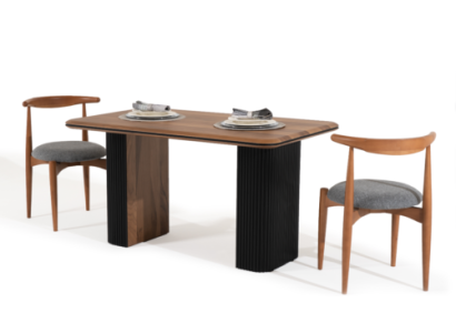 Classico set da pranzo per sala da pranzo tavolo da pranzo sedie 3 pezzi marrone