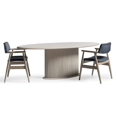 Tavolo da pranzo di lusso in legno beige per sala da pranzo