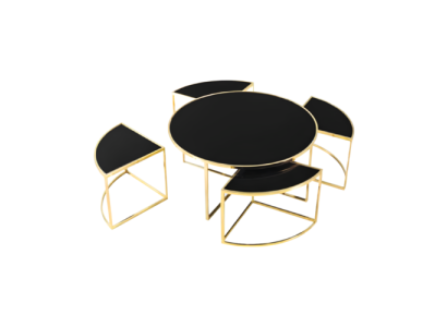 Tavolini da salotto Set completo di tavoli Tavolini da appoggio Tavolini da divano 5 pezzi Nero