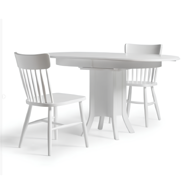 Set di 2 sedie in legno bianche per cucina e sala da pranzo