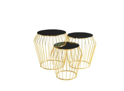 Tavolini da caffè completi Tavolini da salotto Tavolini bassi 3 pezzi Tavolini d'oro