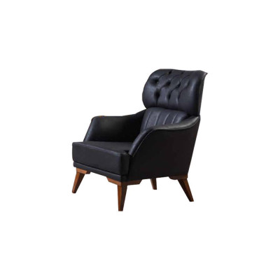 Arancione-nero Chesterfield Set di lusso con divano a tre posti e poltrona 2 pezzi.